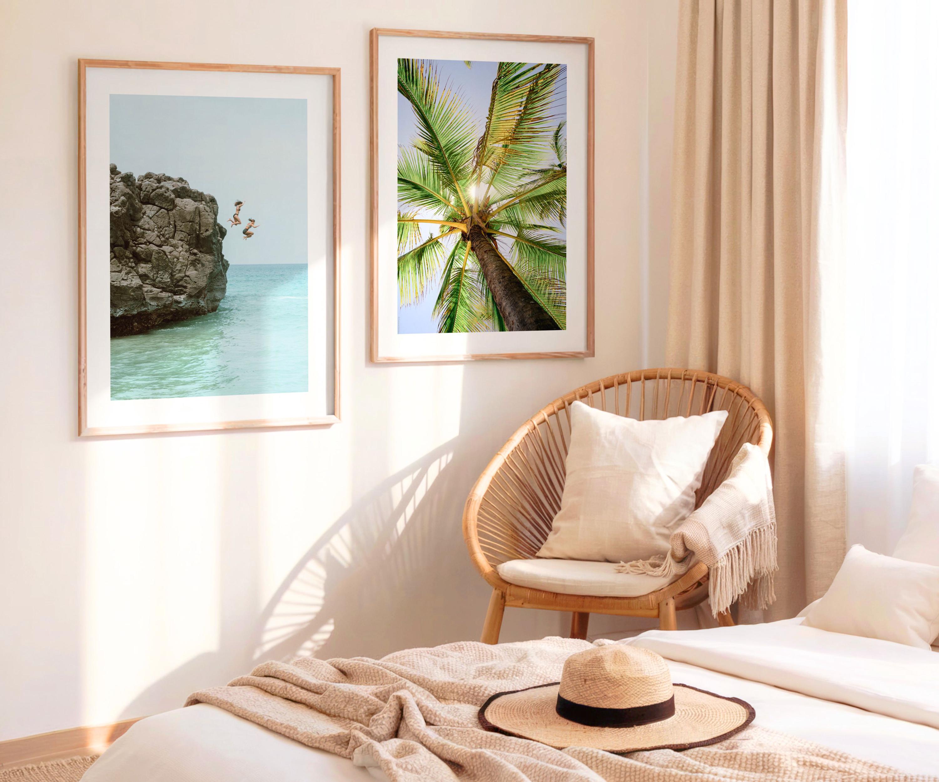 Coastal Set of 2 Prints, Pastel Beach Gallery Wall Set, Boho Coastal Photography, Summer Ocean Digital Posters, Printable Wall Art