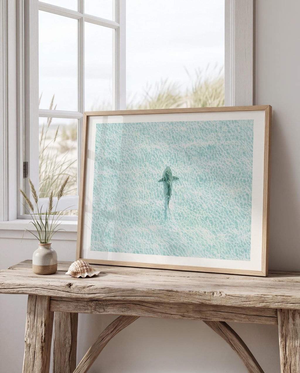Boho Coastal Wall Art Prints, Beach House Decor, Nautical Posters, Ocean Aesthetic, Pastel Beach Wall Art, Shark Wall Art