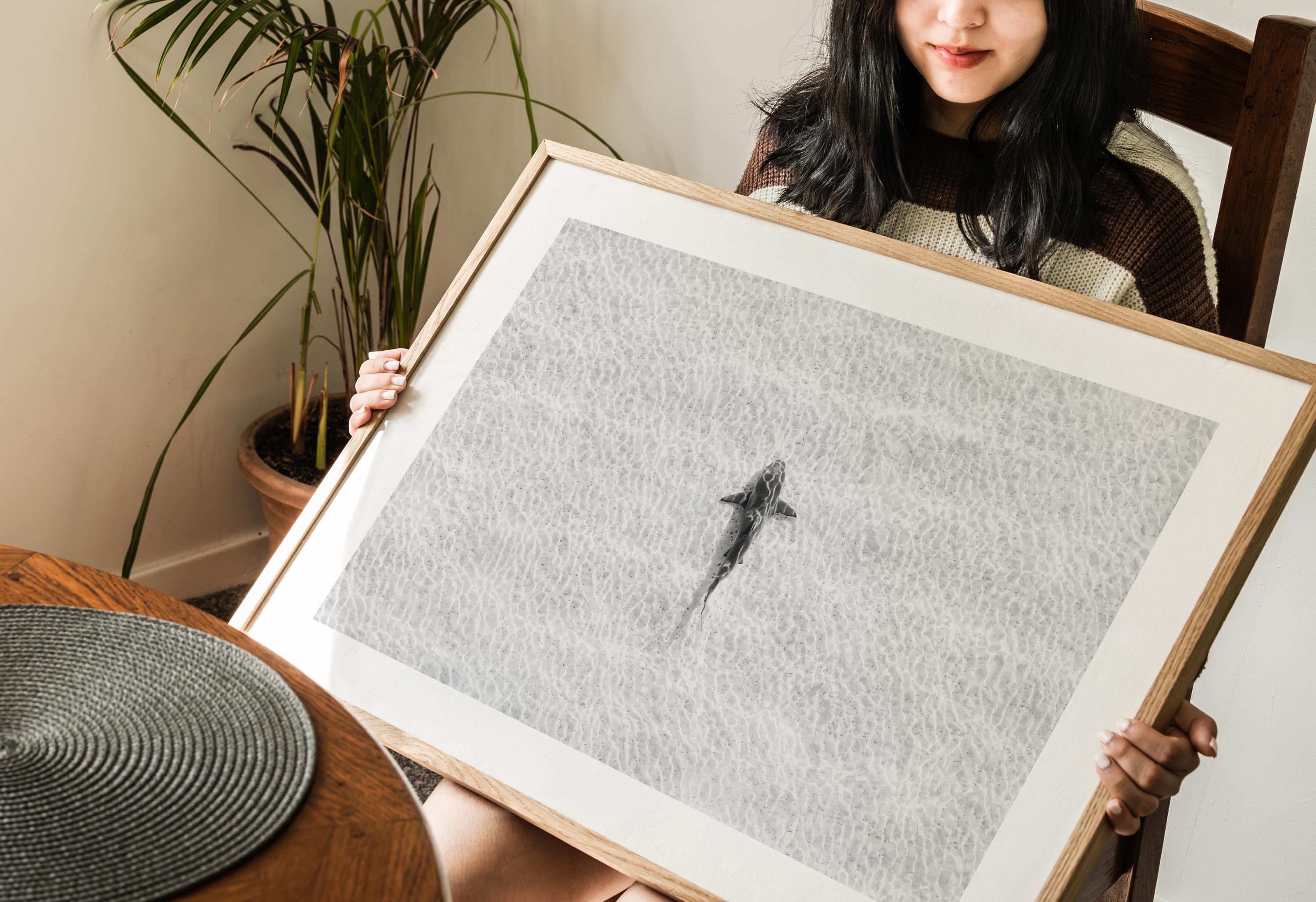 Black and White Beach FRAMED Wall Art, Aerial Beach Photography Framed, Minimalist Ocean Photography, Boho Coastal Photography
