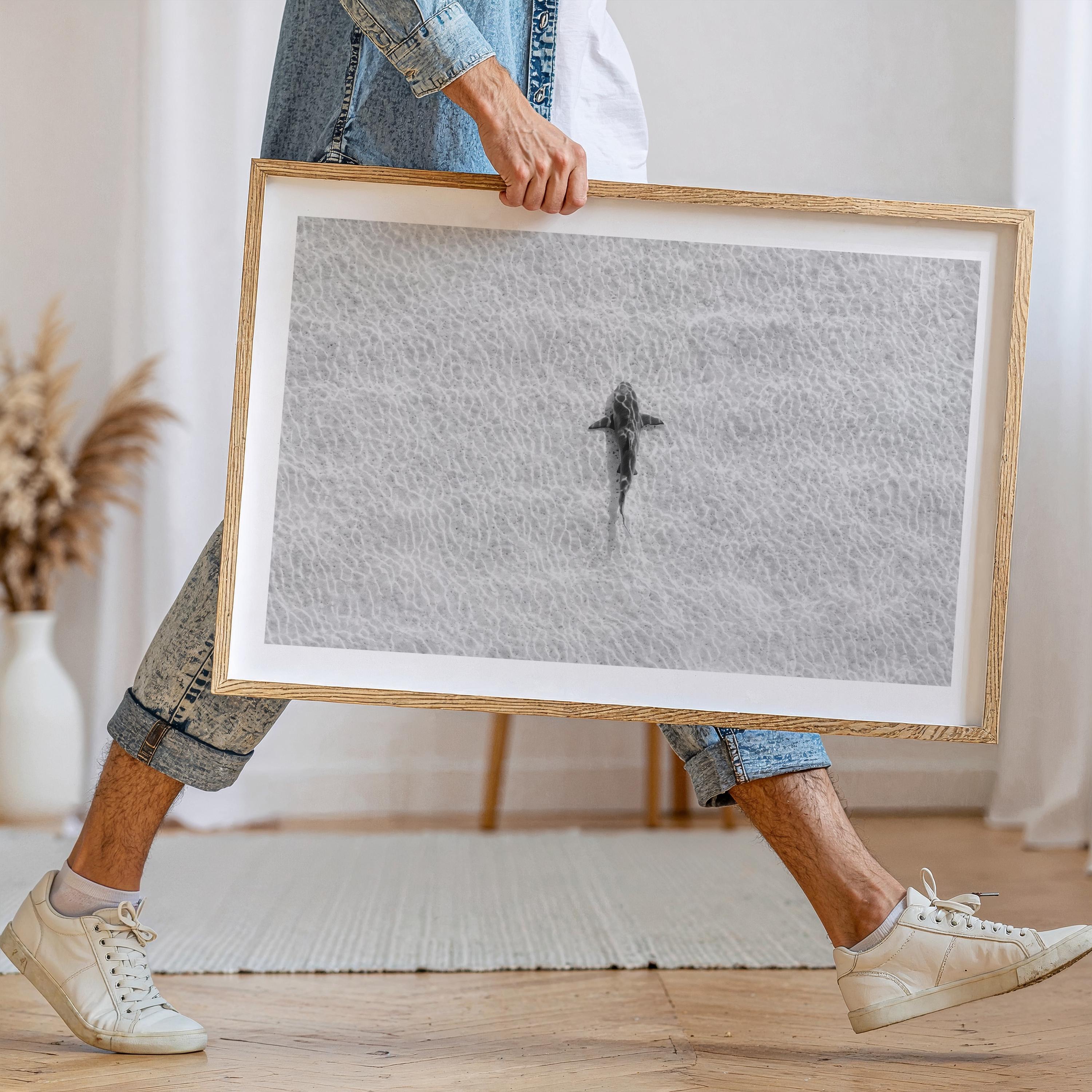 Black and White Beach FRAMED Wall Art, Aerial Beach Photography Framed, Minimalist Ocean Photography, Boho Coastal Photography