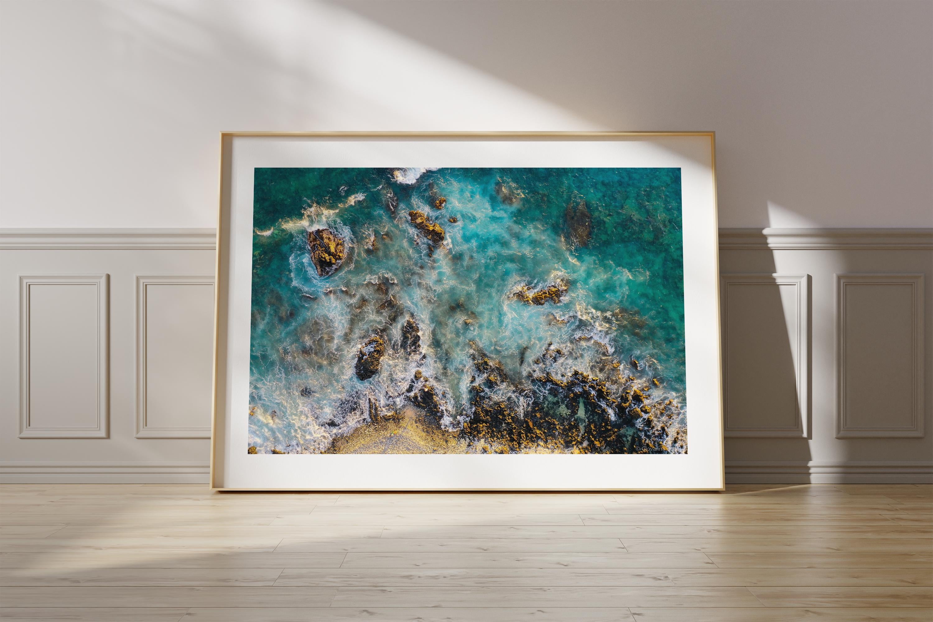 Coastal Print Digital Download, Pastel Beach Wall Art, Boho Coastal Photography, Summer Ocean Digital Poster, Aerial Ocean Poster