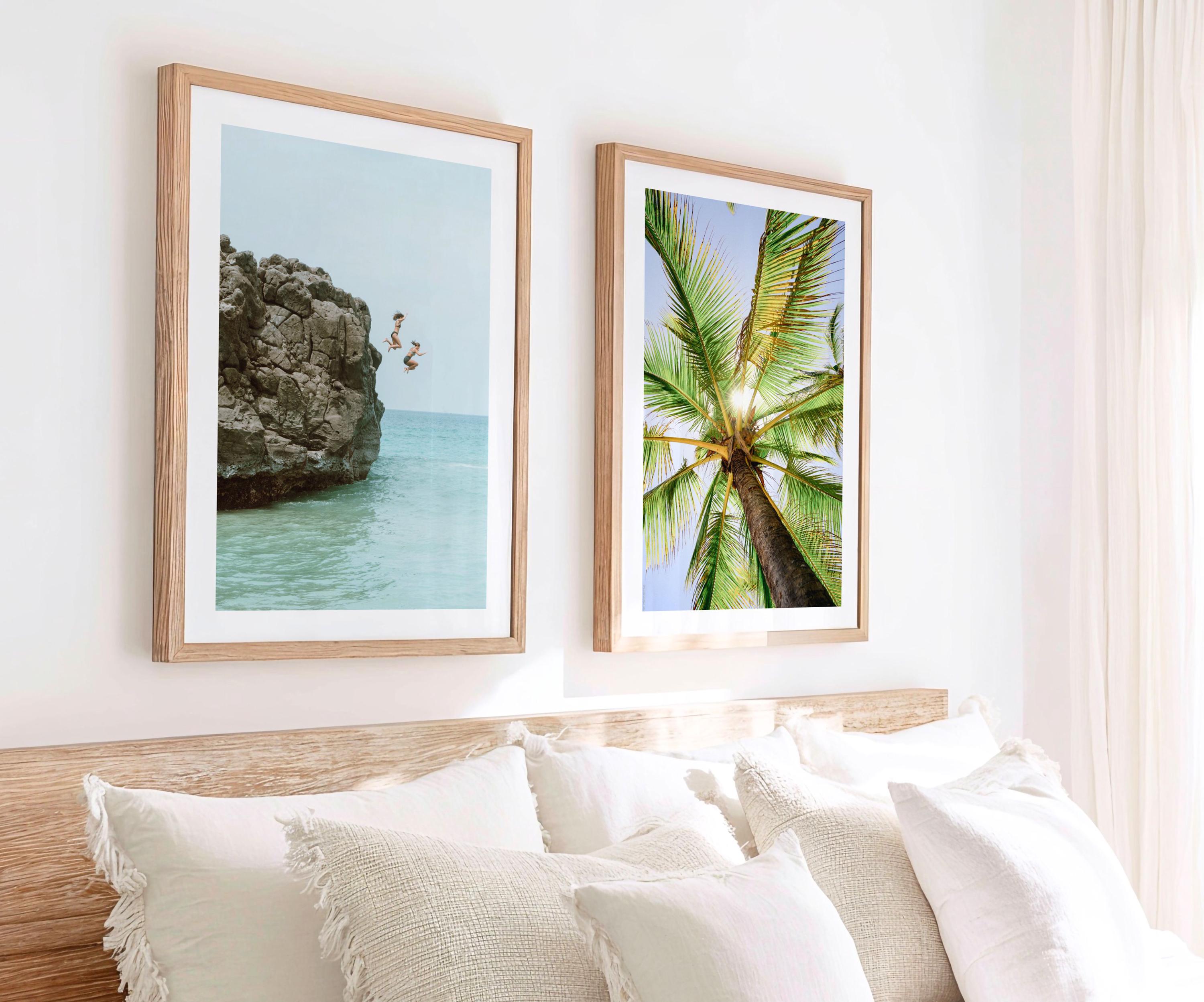 Coastal Set of 2 Prints, Pastel Beach Gallery Wall Set, Boho Coastal Photography, Summer Ocean Digital Posters, Printable Wall Art