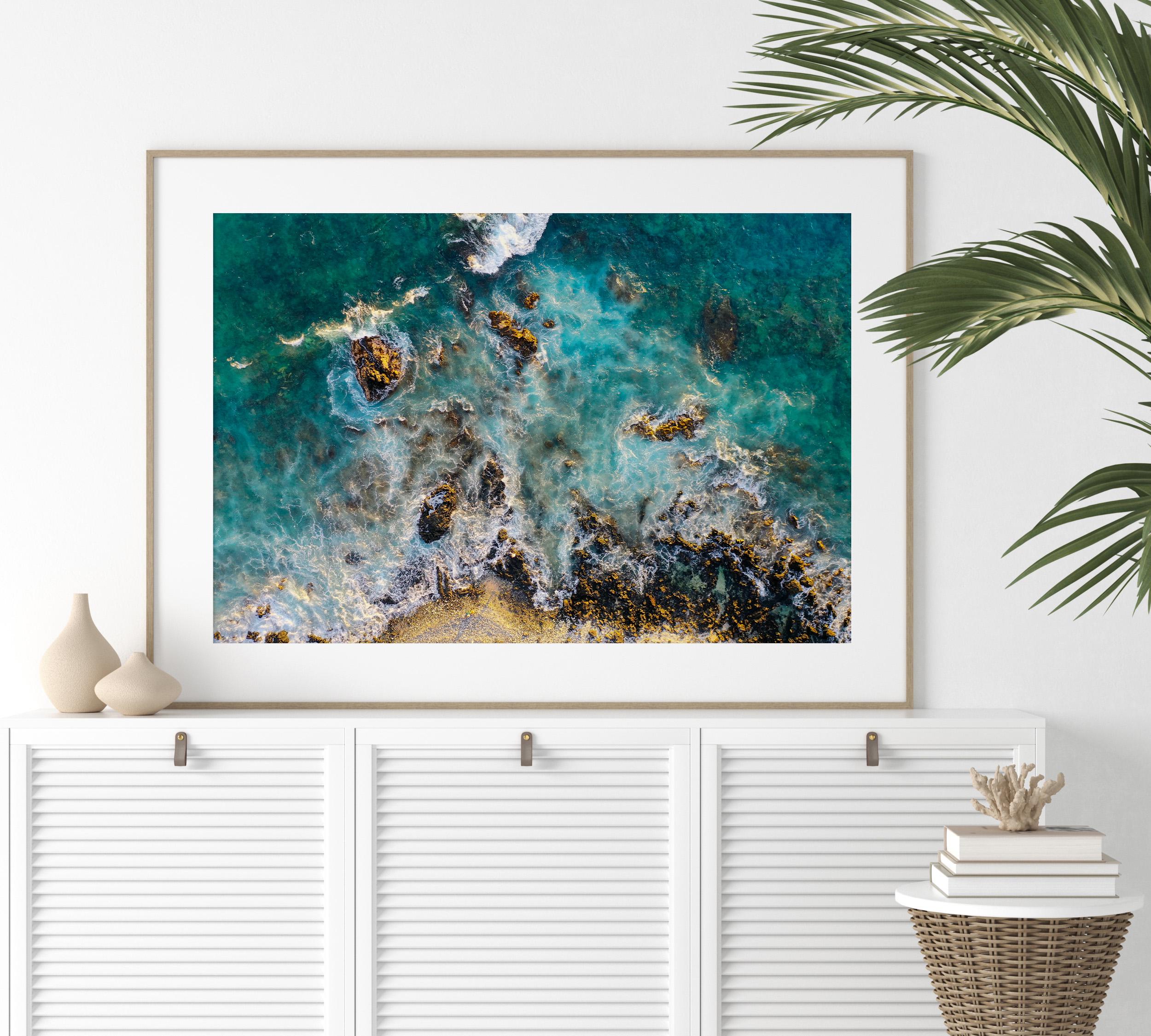 Coastal Print Digital Download, Pastel Beach Wall Art, Boho Coastal Photography, Summer Ocean Digital Poster, Aerial Ocean Poster