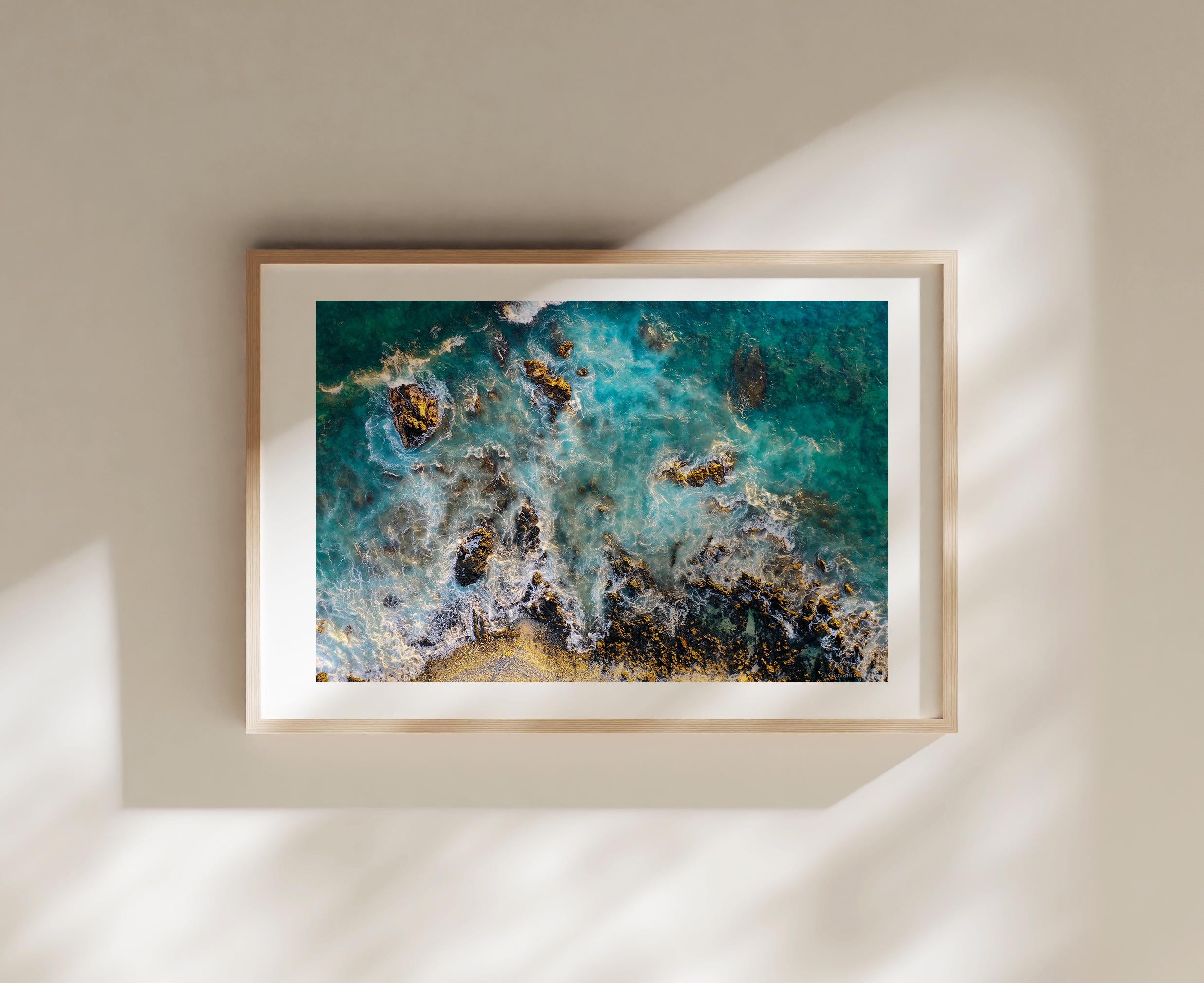 Coastal Print Digital Download, Pastel Beach Wall Art, Boho Coastal Photography, Summer Ocean Digital Poster, Aerial Ocean Poster