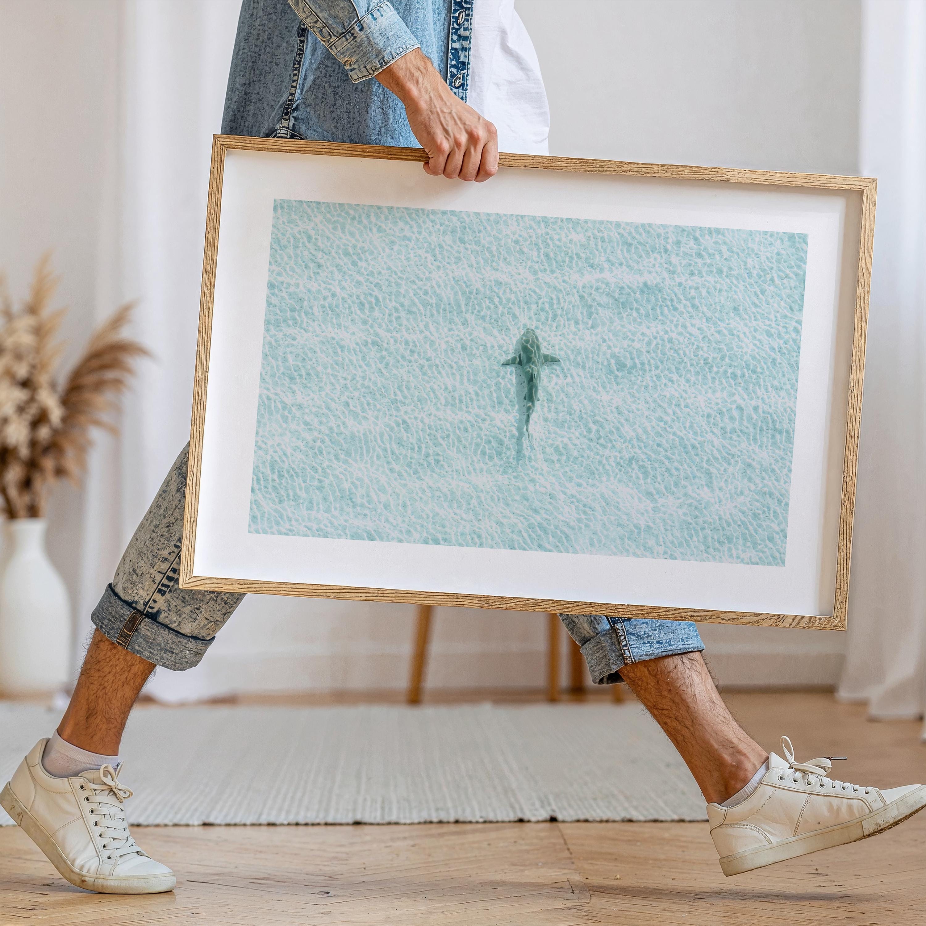 Boho Coastal Wall Art Prints, Beach House Decor, Nautical Posters, Ocean Aesthetic, Pastel Beach Wall Art, Shark Wall Art