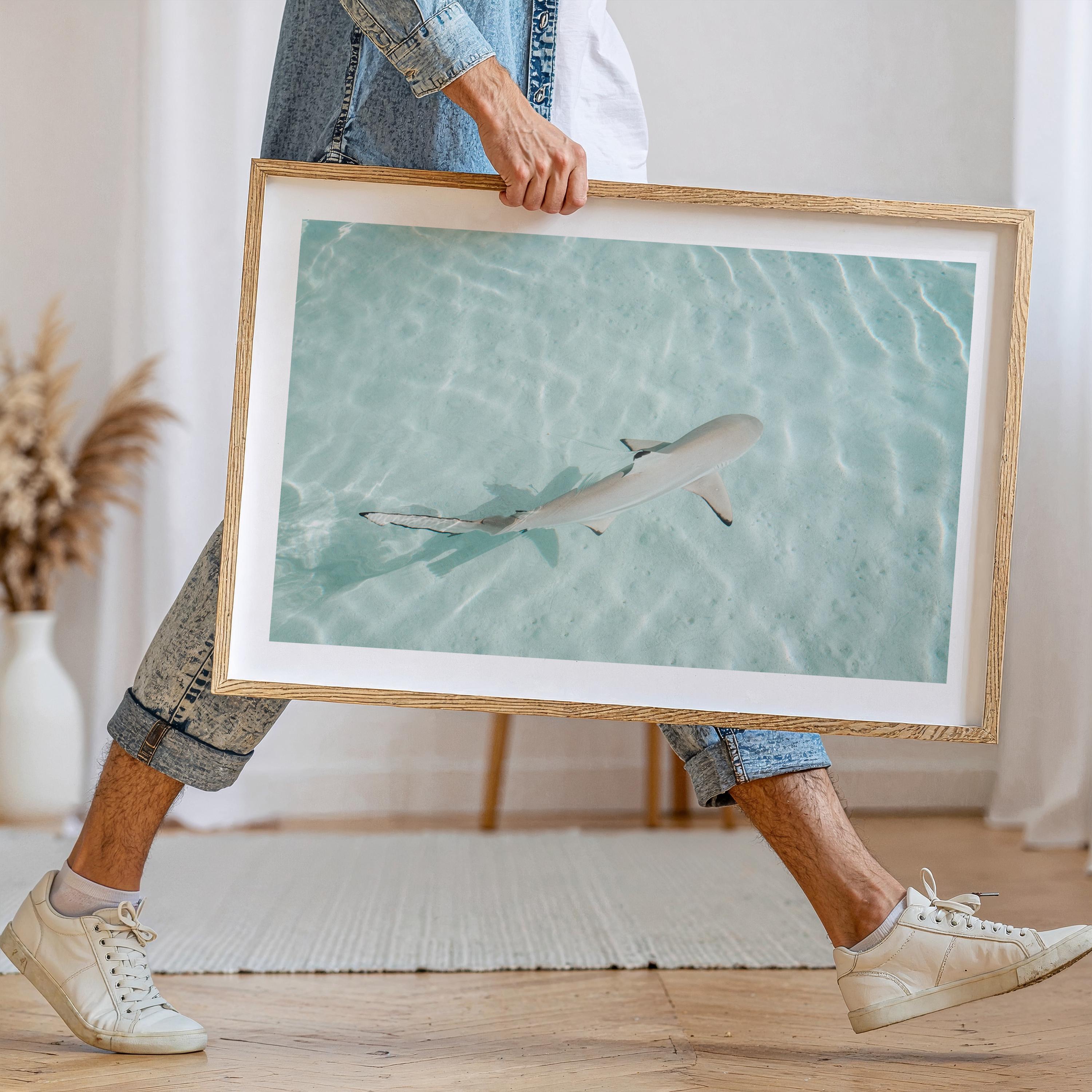 Minimalist Coastal Prints, Pastel Beach Wall Art, Boho Coastal Photography, Ocean Digital Poster, Shark Print, Printable Wall Art