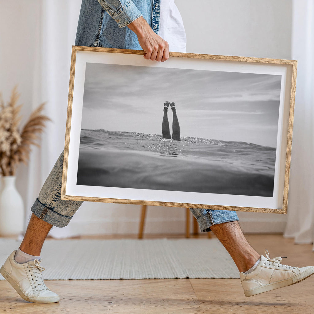 Black and White FRAMED or UNFRAMED Wall Art, Beach Photography Framed, B&W Boho Coastal Photography, Summer Ocean Poster, Coastal Decor