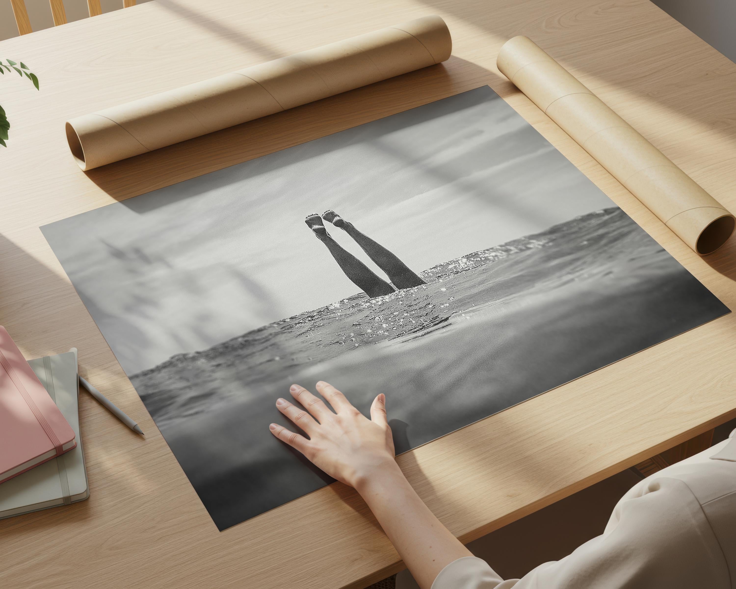Black and White FRAMED or UNFRAMED Wall Art, Beach Photography Framed, B&W Boho Coastal Photography, Summer Ocean Poster, Coastal Decor