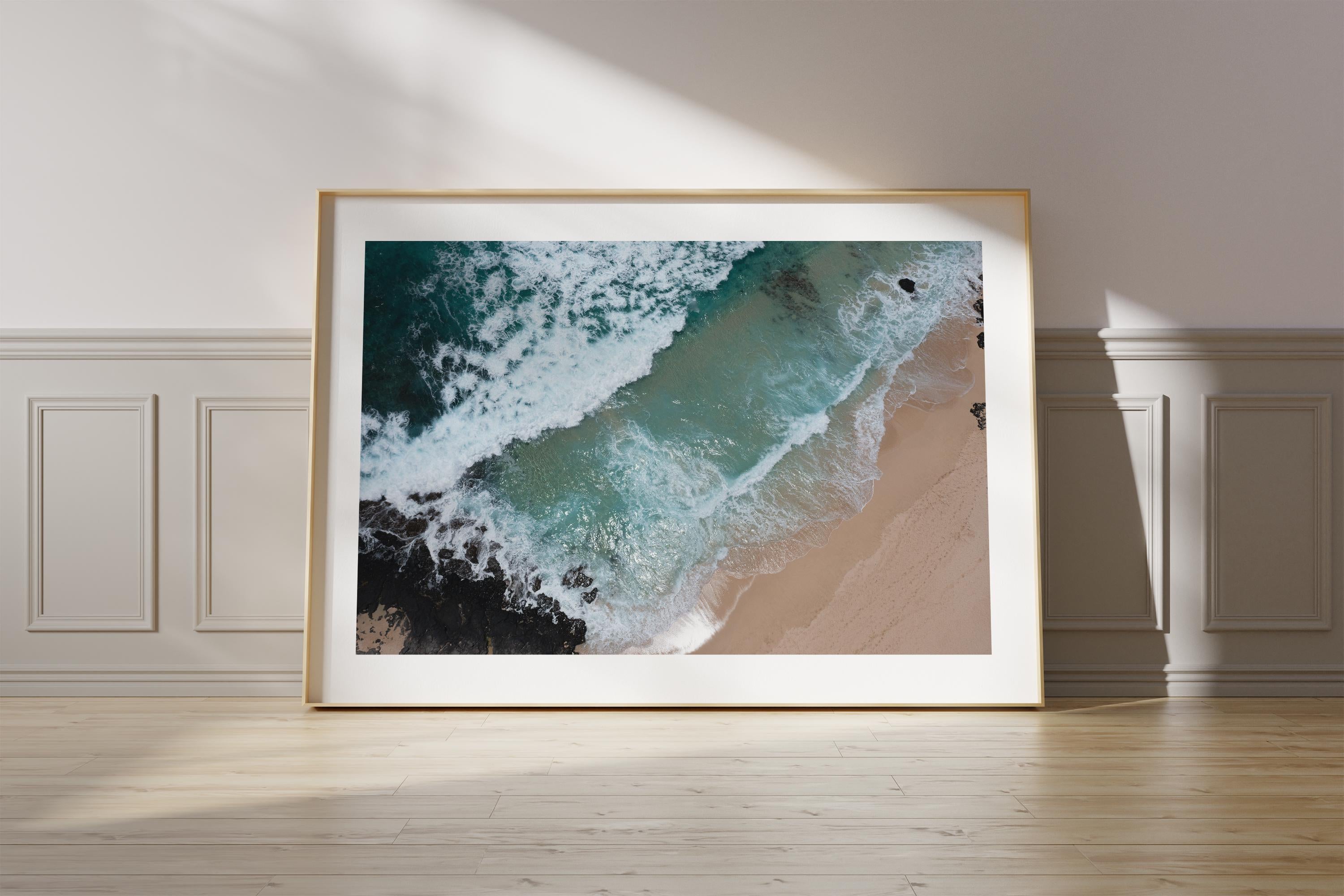 Coastal Print Digital Download, Pastel Beach Wall Art, Boho Coastal Photography, Summer Ocean Digital Poster, Aerial Ocean Poster