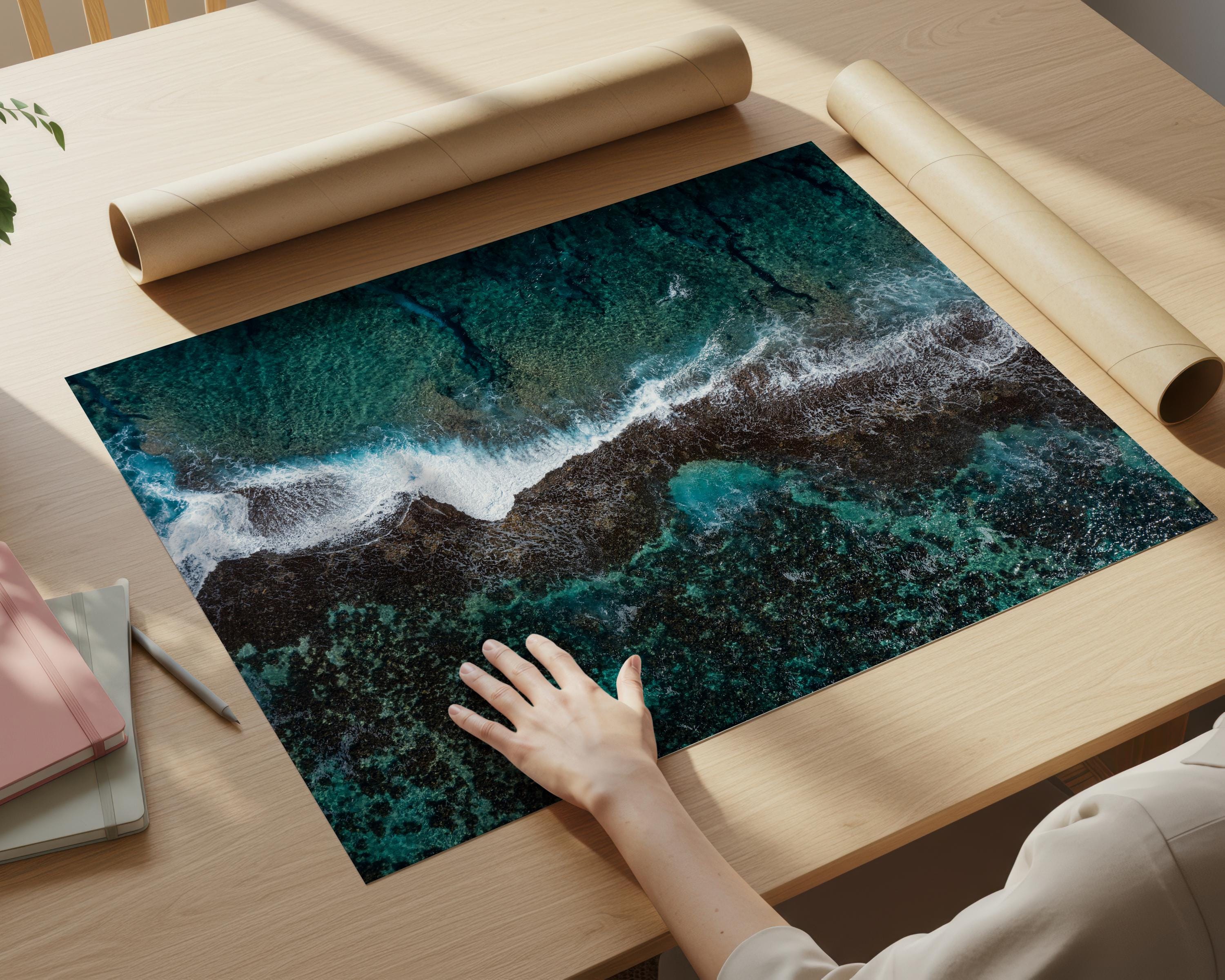Beach Print Download, Aerial Ocean Print, Modern Coastal Printable, Coastal Beach House Decor, Beach Digital Print