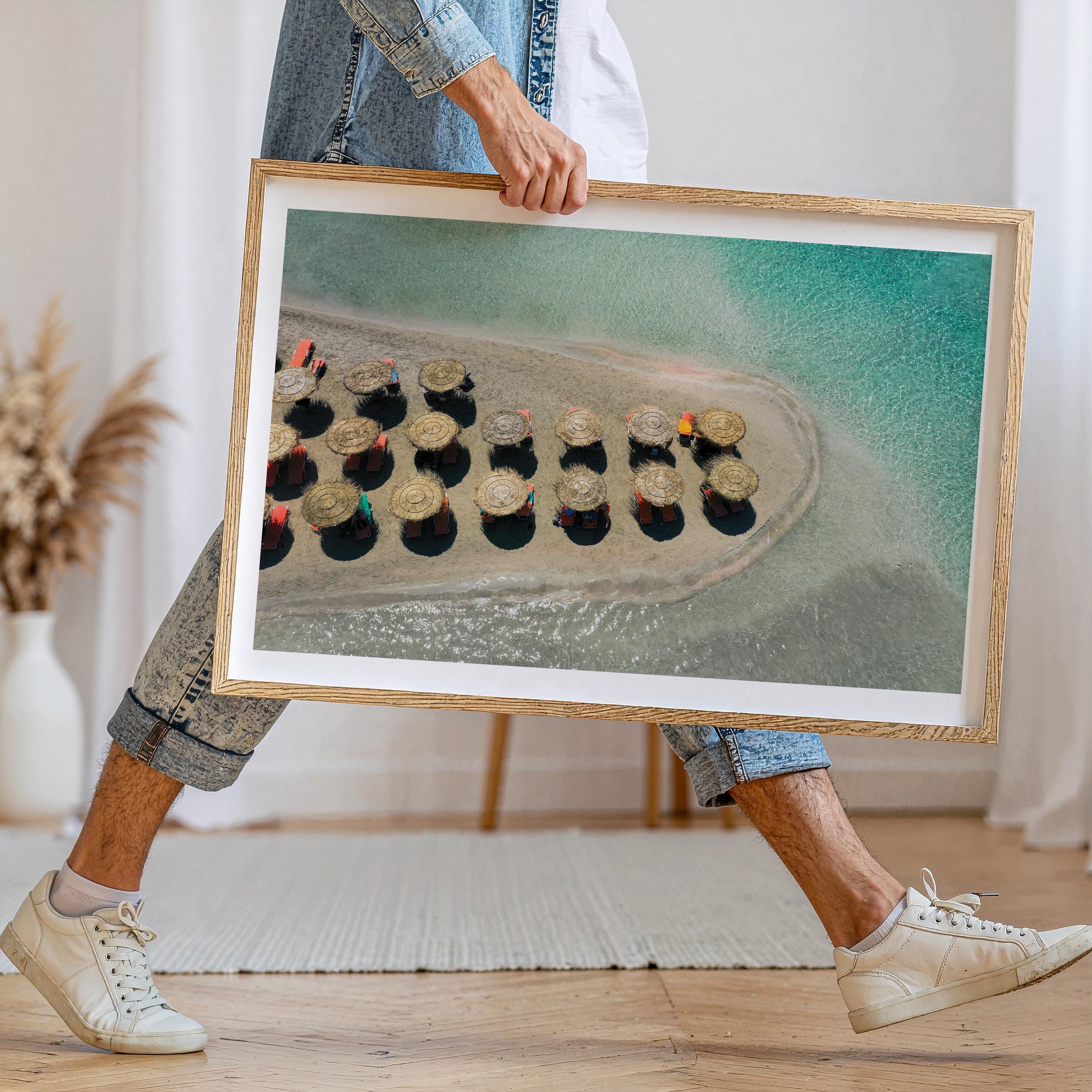 Coastal Print Digital Download, Pastel Beach Wall Art, Boho Coastal Photography, Summer Ocean Digital Poster, Aerial Ocean Poster