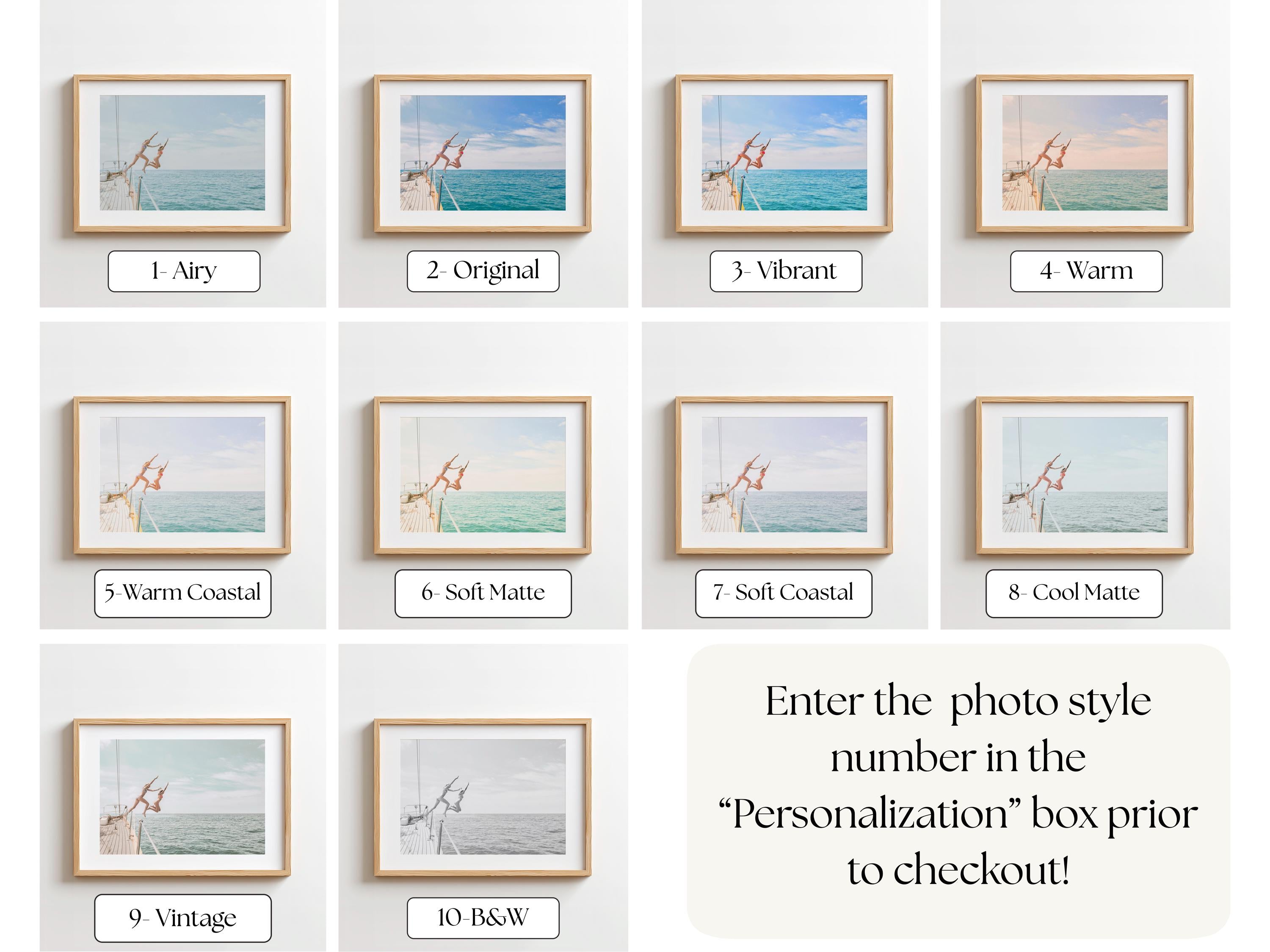 Blue Coastal Print FRAMED or UNFRAMED, Light Pastel Beach Wall Art, Boho Coastal Photography, Summer Ocean Poster, Girls Jumping Art Print
