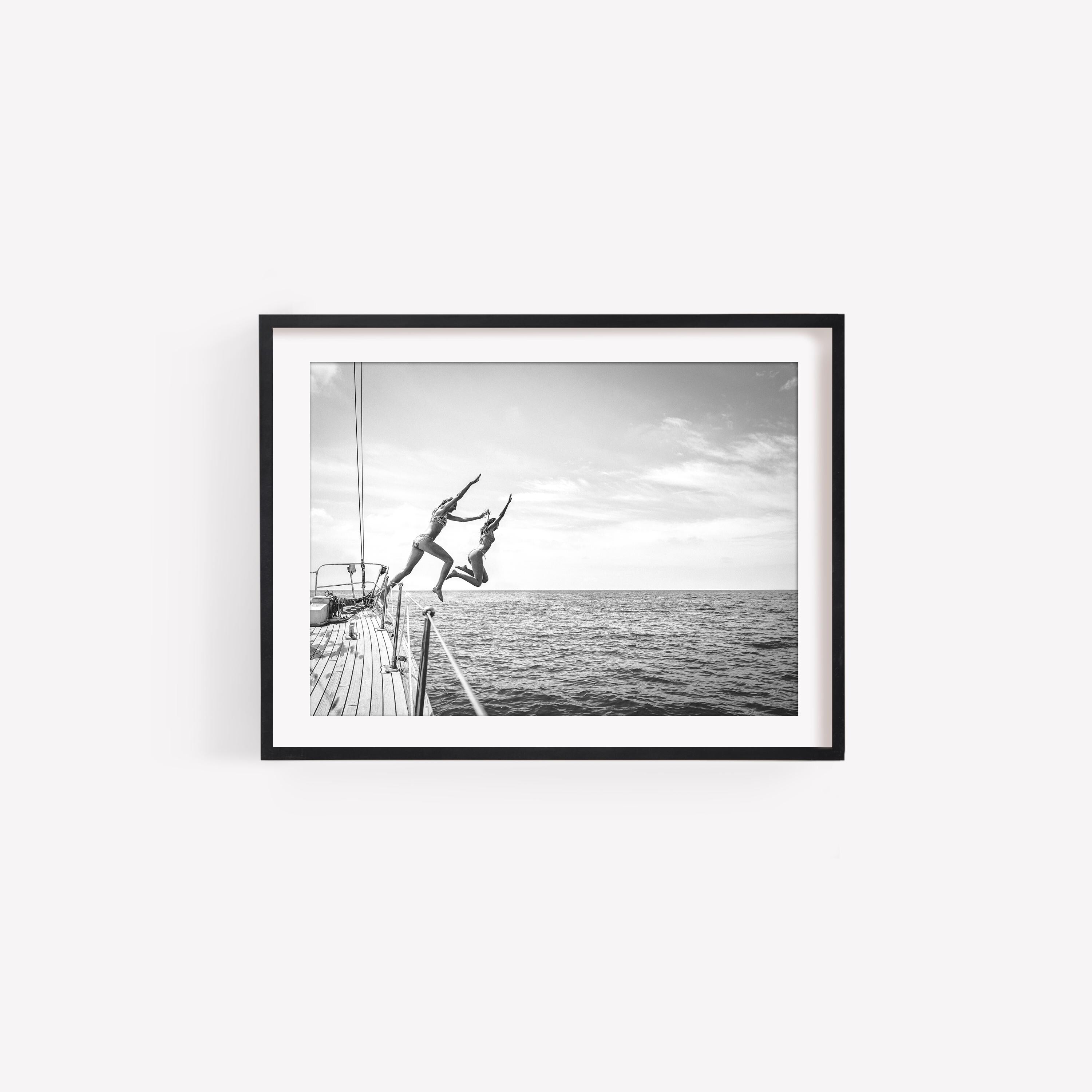 Black and White Beach FRAMED or UNFRAMED Wall Art, Coastal Print, Adventure Beach House Decor