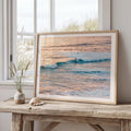Vintage Minimalist Sunset Surfers DIGITAL DOWNLOAD, Pastel Beach Framed Wall Art, Fine Art Ocean Surf Poster, Coastal Summer Aesthetic