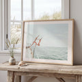 Coastal Print Digital Download, Pastel Beach Wall Art, Boho Coastal Photography, Summer Ocean Poster, Girls Jumping Art, Instant Download