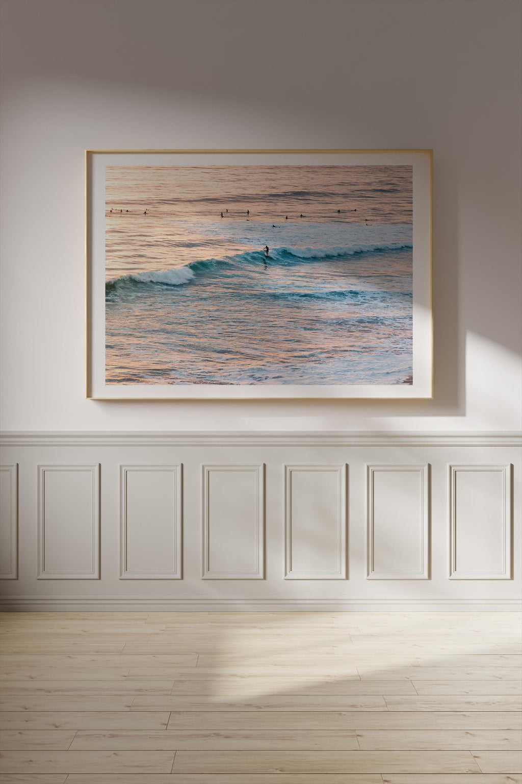 Vintage Minimalist Sunset Surfers DIGITAL DOWNLOAD, Pastel Beach Framed Wall Art, Fine Art Ocean Surf Poster, Coastal Summer Aesthetic