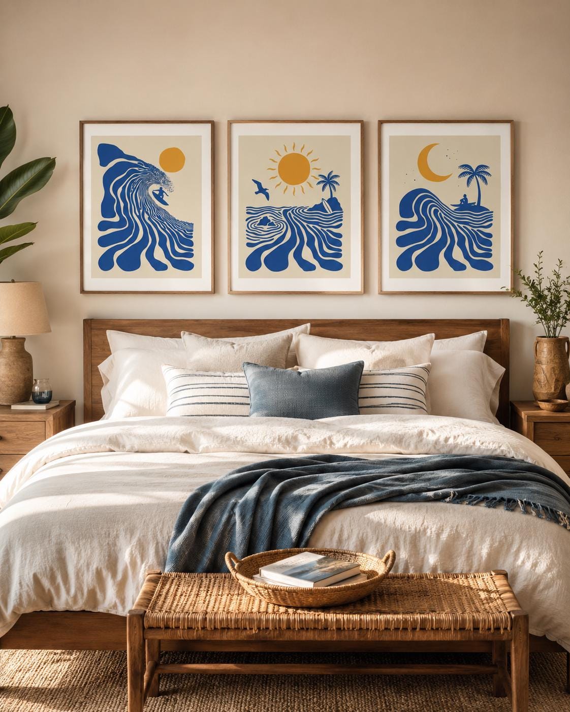 Surf Poster Set of 3 Prints, Retro Surfer Art, Surfboard Wall Art, Vintage Surf Art, California Surf Decor, Framed or Unframed