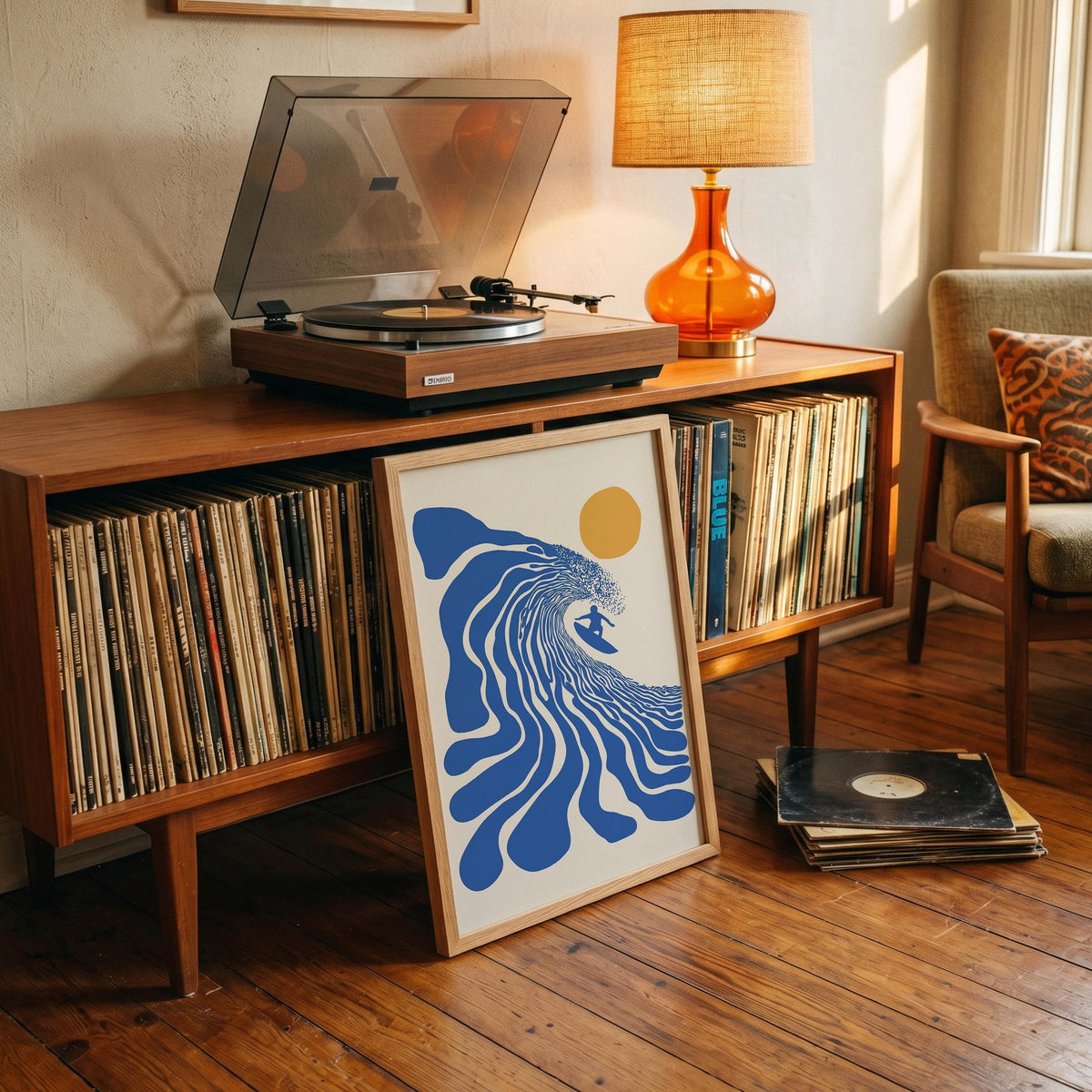 Retro Coastal Wall Art, Surf Art Print, Beach House Decor, California Surfer Art