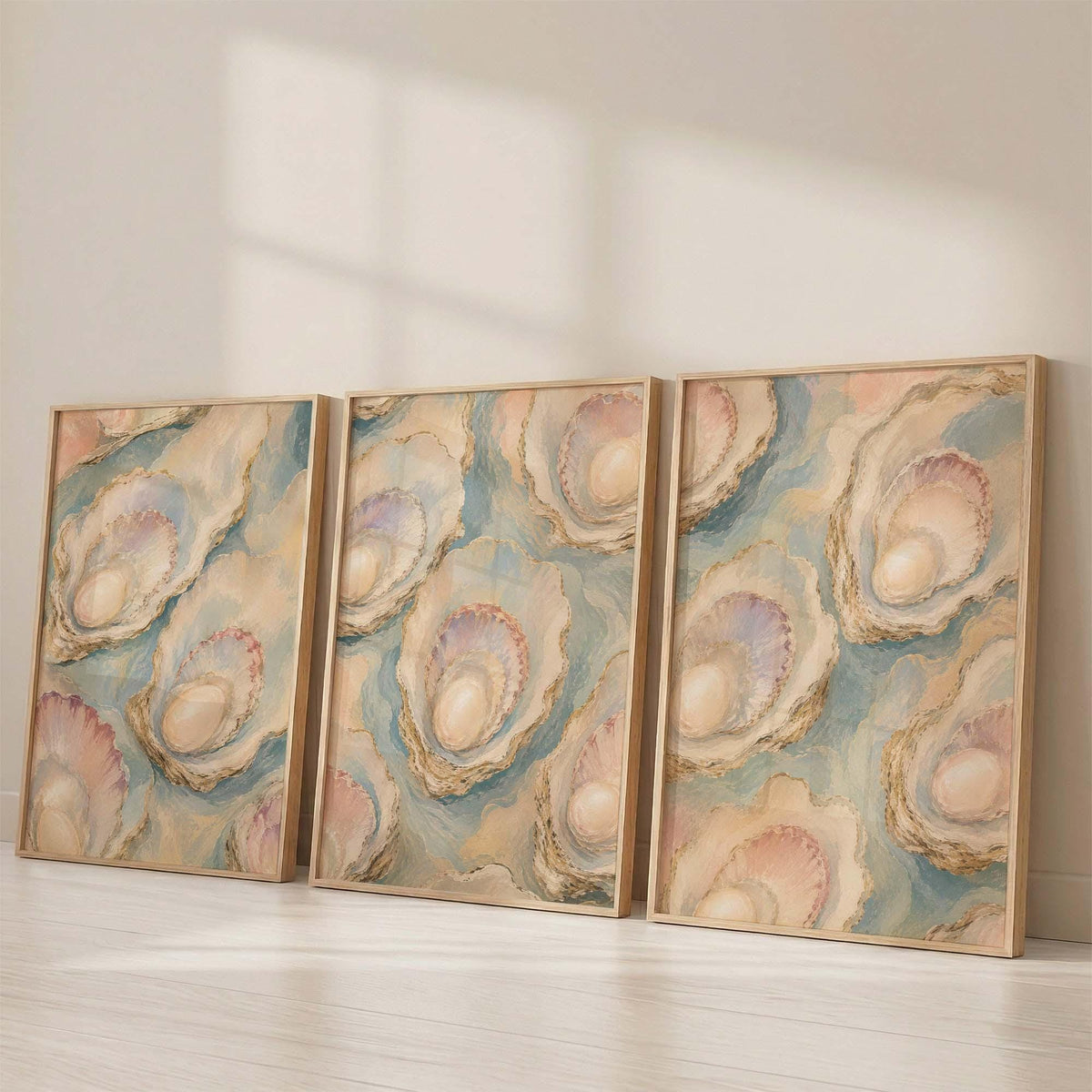 Triptych Wall Art, Set of 3 Wall Art, Oyster Wall Art, 3 Piece Wall Art, Coastal Wall Art, Oyster Art, Set of 3 Prints, FRAMED or UNFRAMED