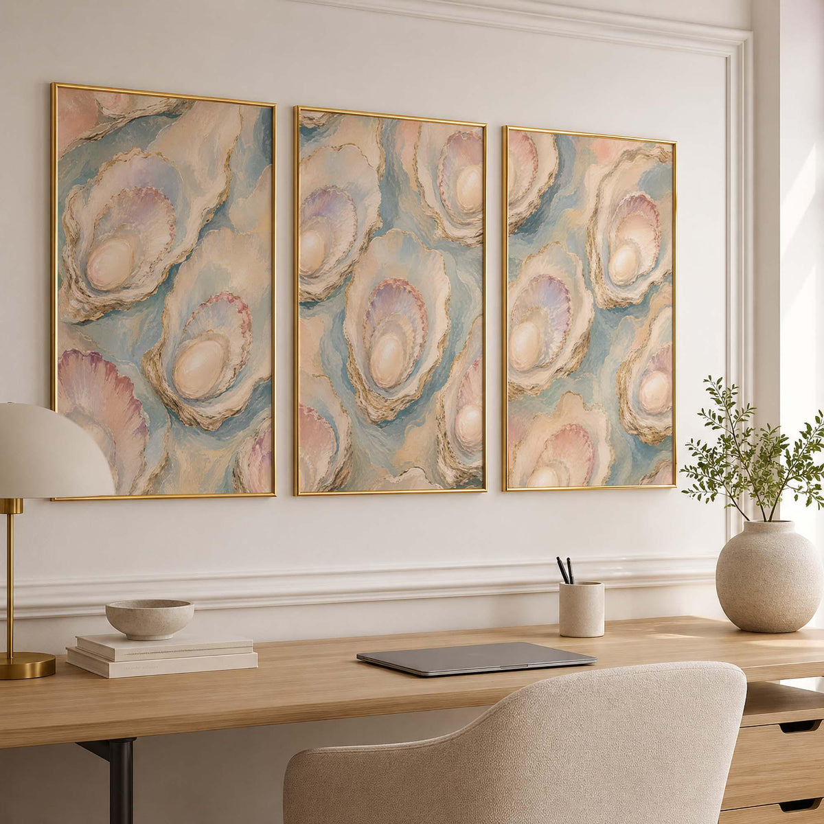 Triptych Wall Art, Set of 3 Wall Art, Oyster Wall Art, 3 Piece Wall Art, Coastal Wall Art, Oyster Art, Set of 3 Prints, FRAMED or UNFRAMED