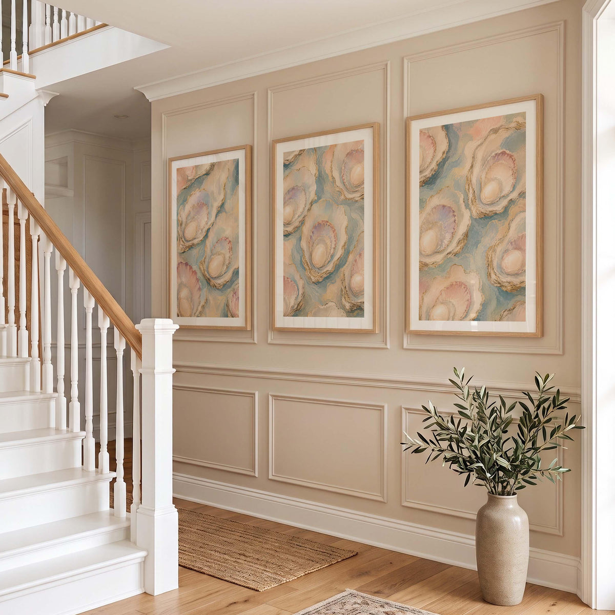 Triptych Wall Art, Set of 3 Wall Art, Oyster Wall Art, 3 Piece Wall Art, Coastal Wall Art, Oyster Art, Set of 3 Prints, FRAMED or UNFRAMED