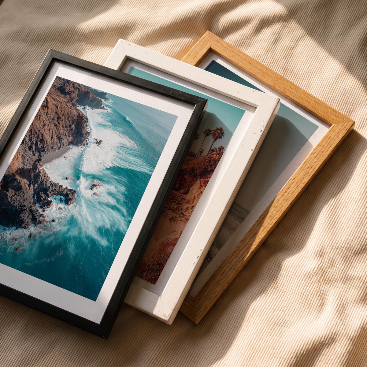 Coastal Wall Art Set of 3 Prints, California Beach Photography, Ocean & Surf Decor, Beach House Gallery Set, Framed or Unframed
